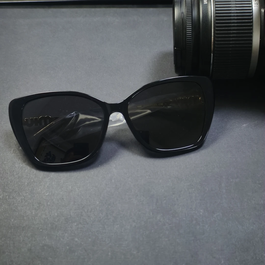 m+u猫眼链条款高级感简约个性街拍女士防紫外线太阳镜黑色偏光镜