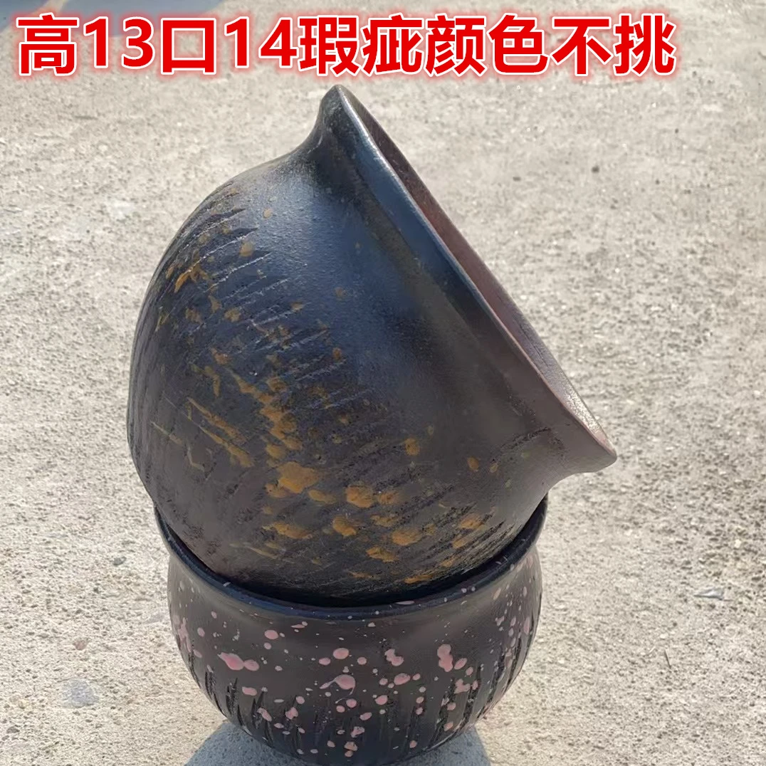 福利粗陶陶瓷法师老桩多肉绿植植物紫砂简约手工特价花盆直筒有孔