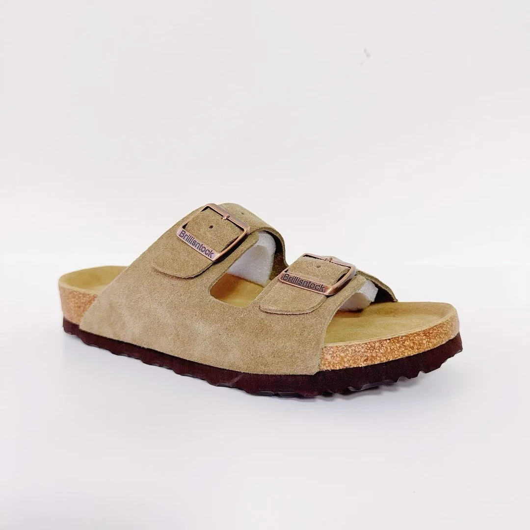 【柒老板 】男士二字拖全牛皮软木夏季勃肯鞋博肯凉拖男经典休闲