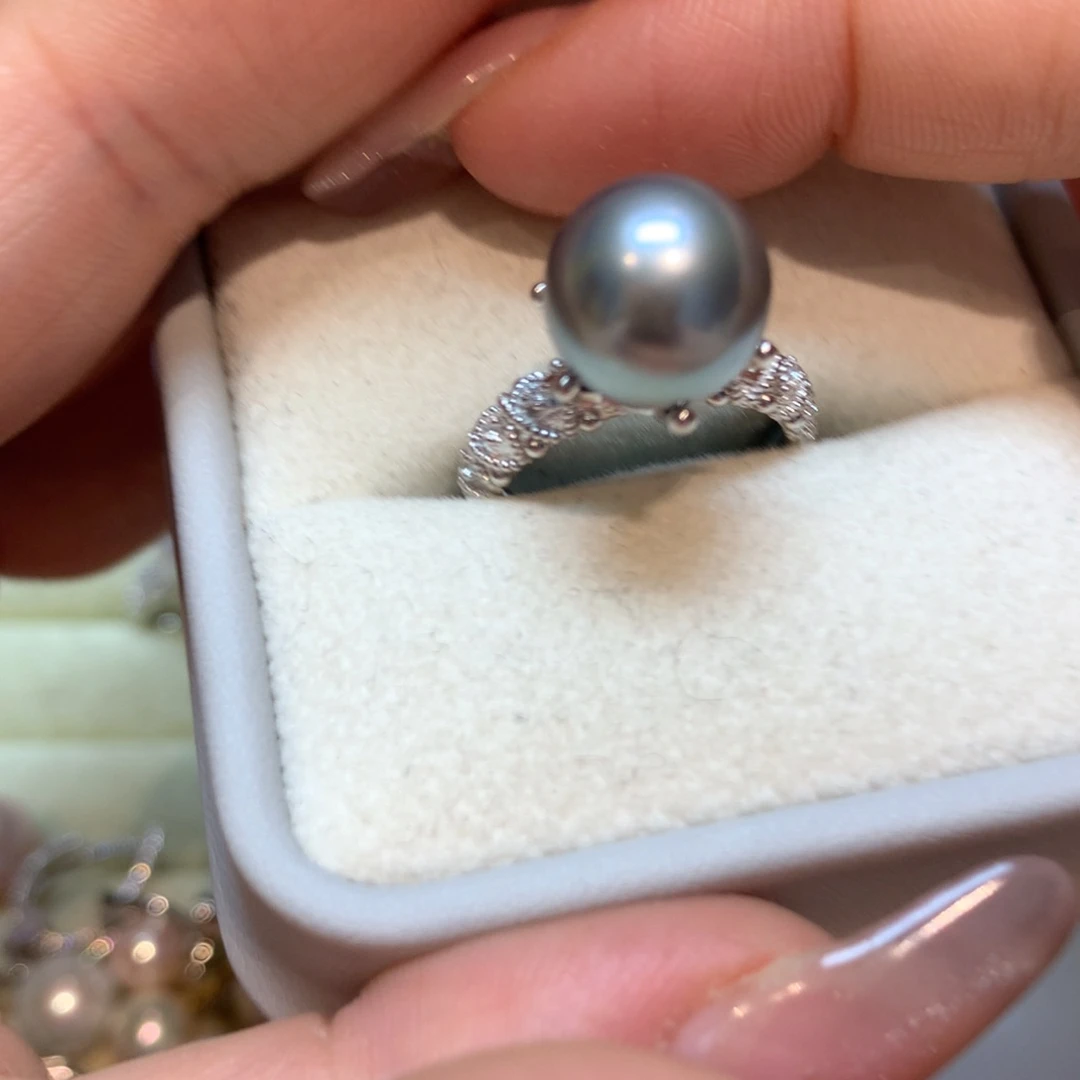 海水珍珠戒指银S925镶嵌