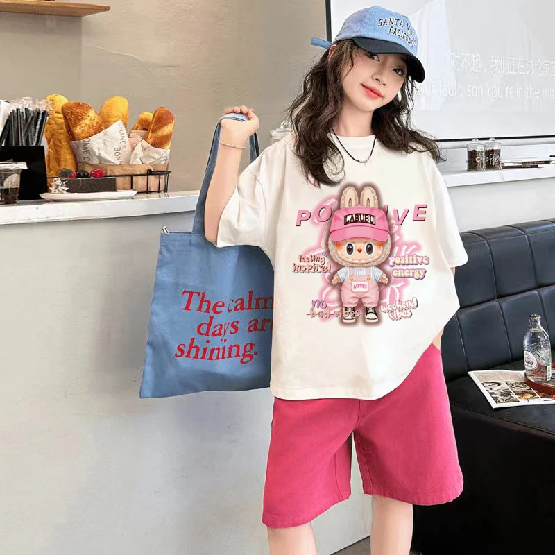 【拉布布短袖套装】夏季新款可爱印花韩版百搭洋气时尚潮酷宽松薄款