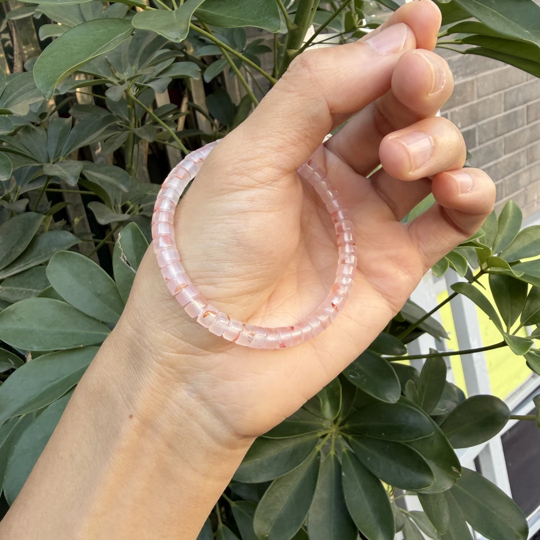 冰飘南红精工药片珠（原矿无胶无裂无烤色）尺寸6mm