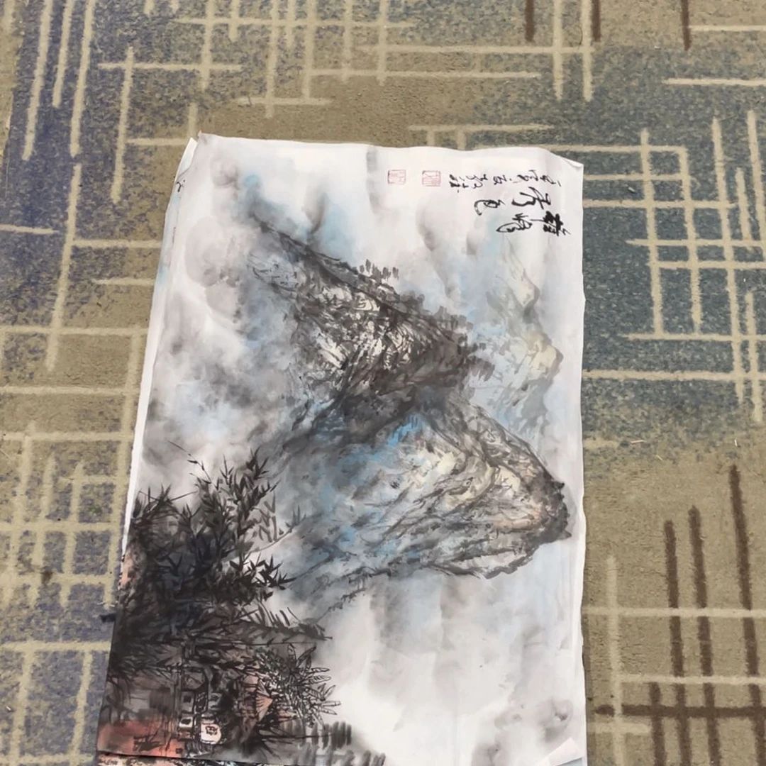 国画四尺三开山水黄老师111111