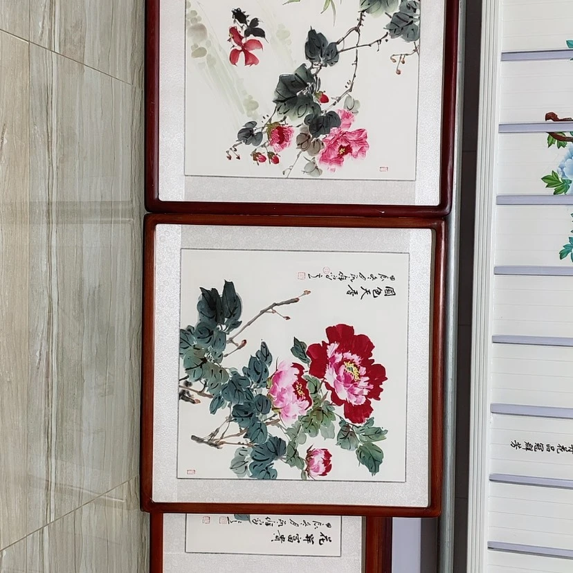 【闪购商品】国画纸**家书画作品带框65×65