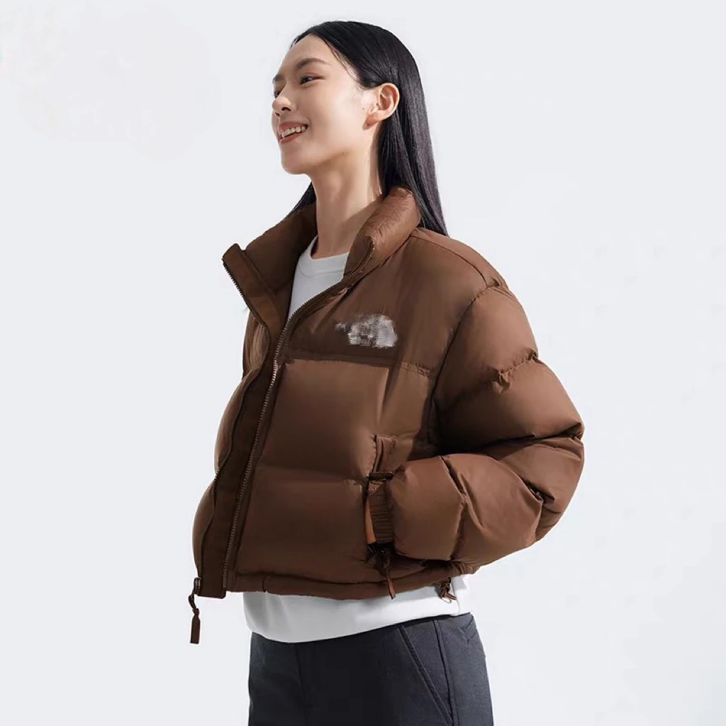 2160短款泡芙咖色立领刺绣95白鸭绒冬季羽绒服女款