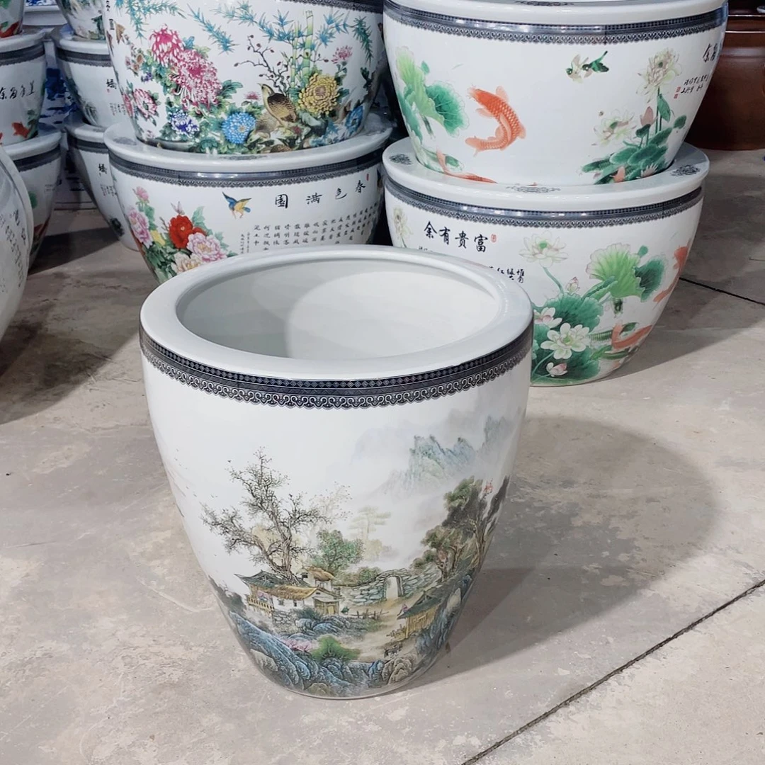 缸瓷器瓷器直径42高度46