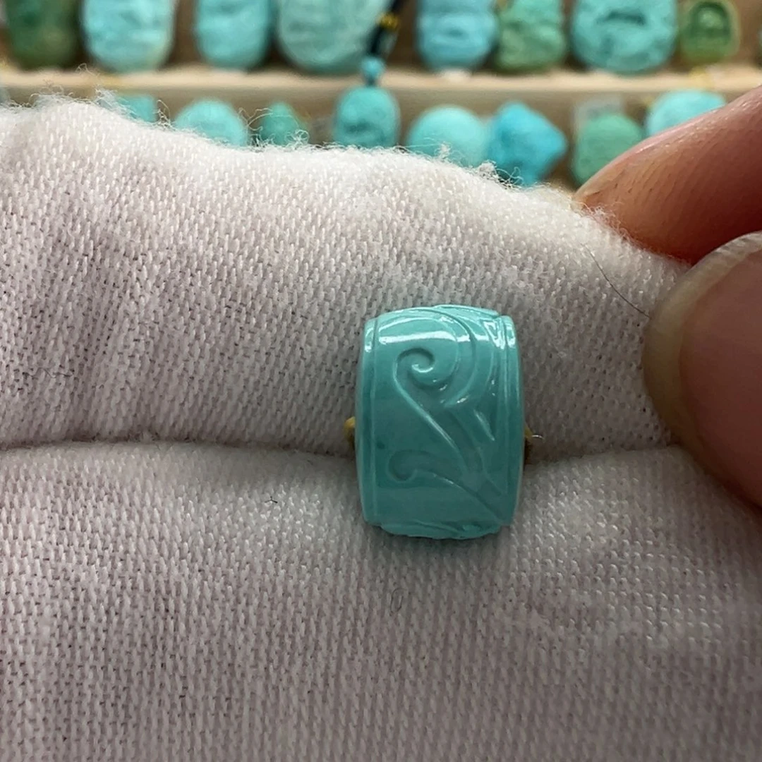 未镶嵌绿松石仿古珠10.2x7.1mm