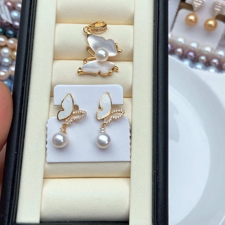 颈饰淡水珍珠银S925镶嵌