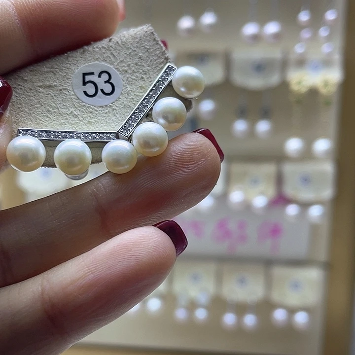 淡水珍珠耳饰银S925镶嵌