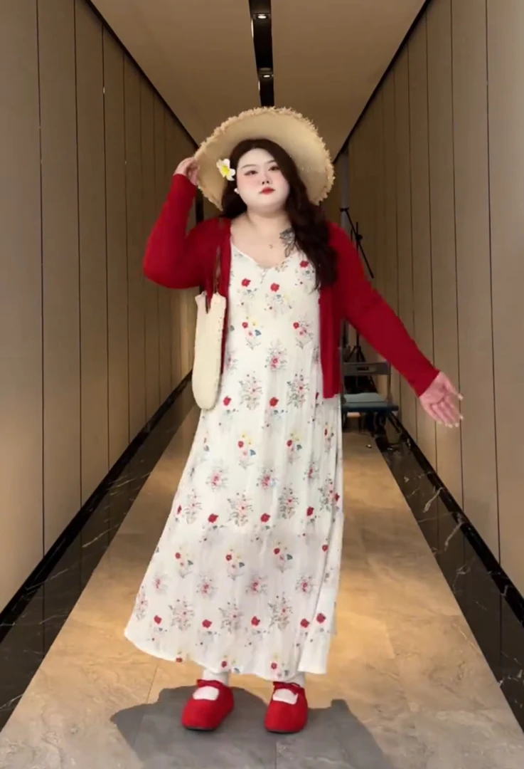 大码百搭懒惰风吊带开衫两件套22563