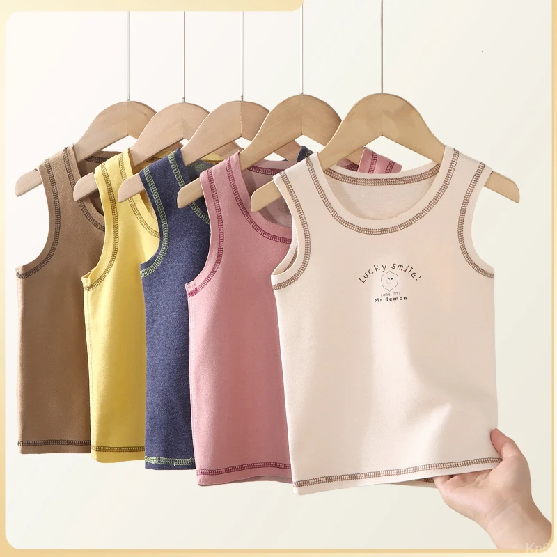 男童女童保暖背心马甲校服护背护肚秋冬季打底无袖跨栏内穿内衣