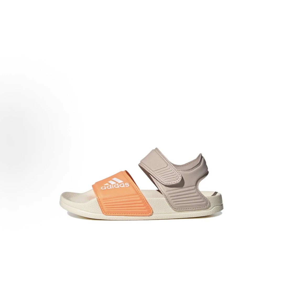 adidas 防滑耐磨 儿童凉鞋 灰橙白 儿童款H06446