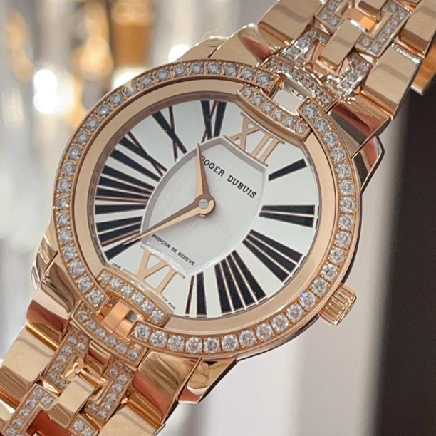 99新 ROGER DUBUIS/罗杰杜彼 罗杰杜彼明伶原钻高奢女表36盘自动
