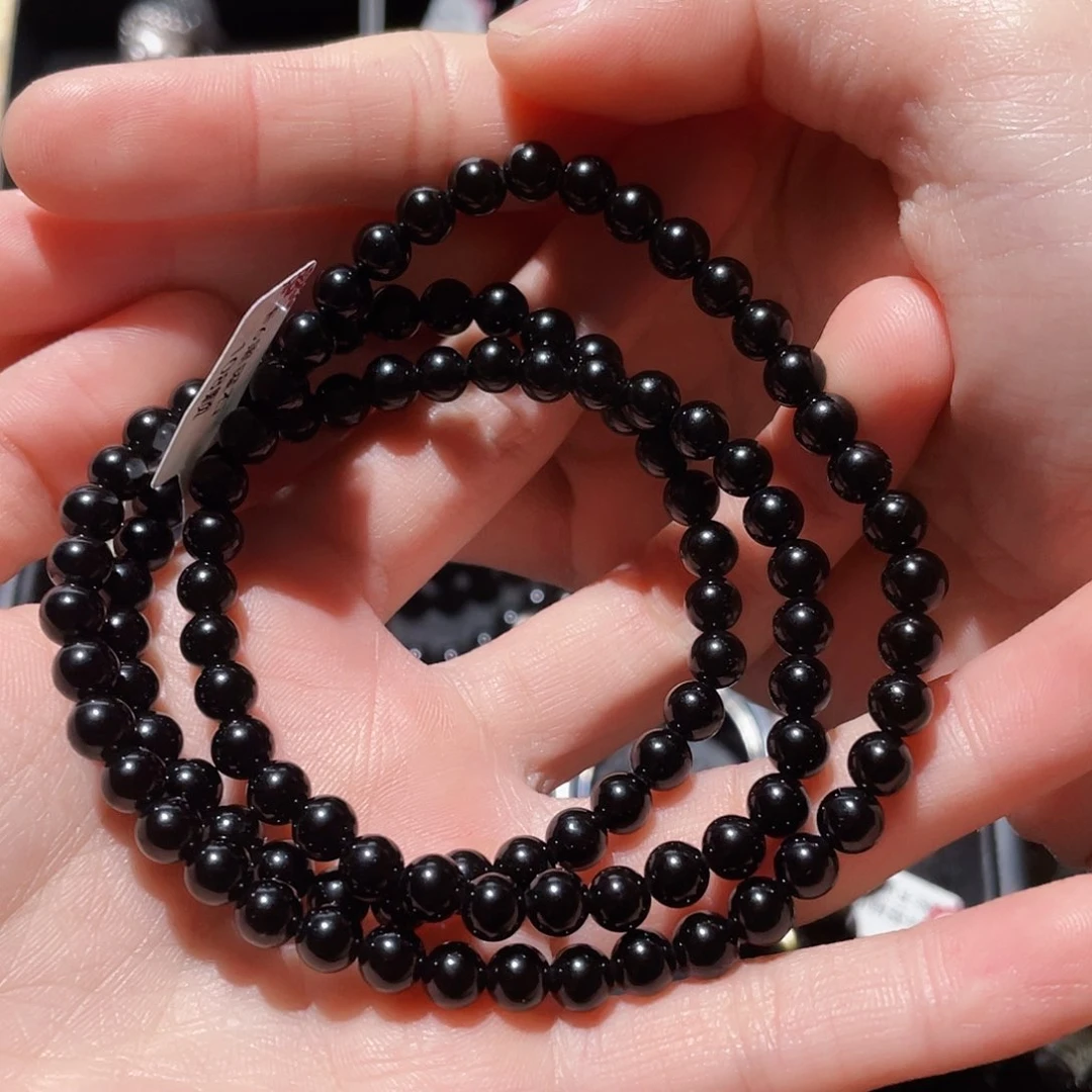 黑曜岩手链未镶嵌生***好