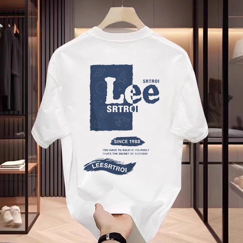 【奥莱官方】夏季休闲短袖t恤男士潮牌宽松美式圆领潮流纯棉上衣