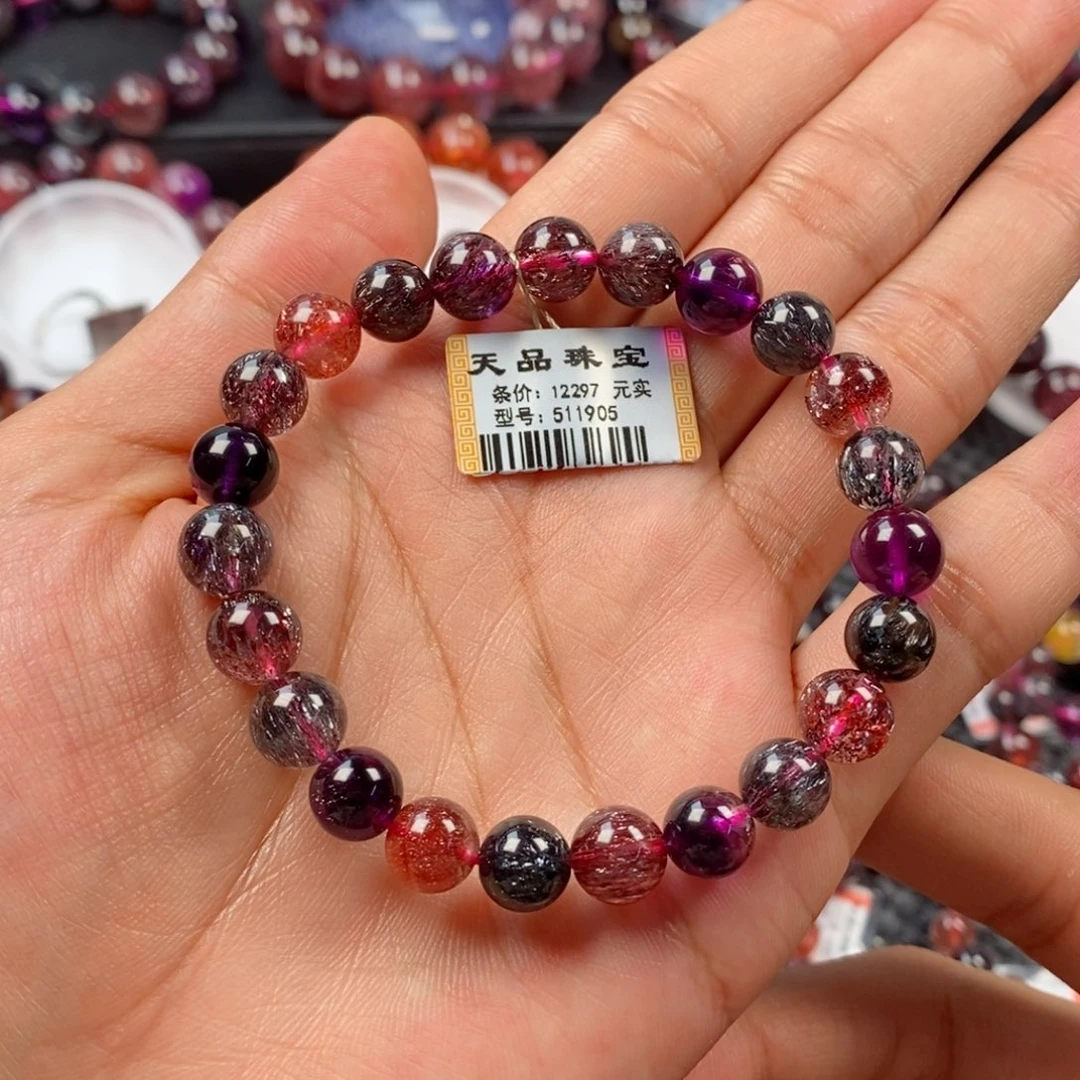 水晶手链未镶嵌静**~黑加仑超七511905