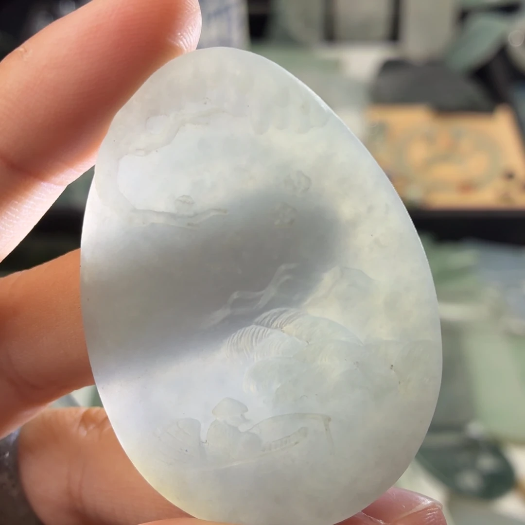 定制翡翠未镶嵌天然缅甸翡翠a货糯冰打底山水