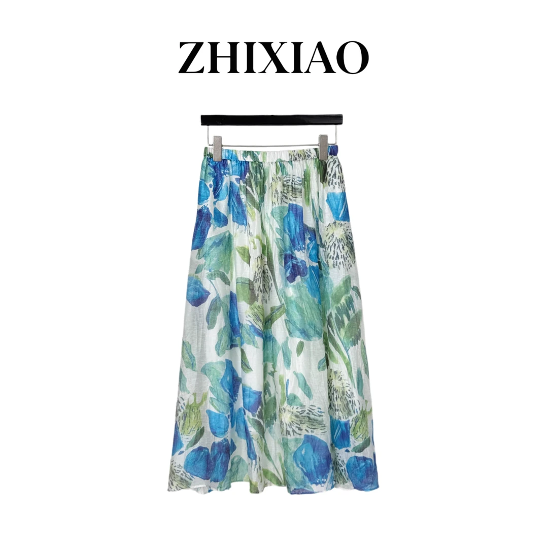 【ZHIXIAO】夏季新款：花色半裙250078