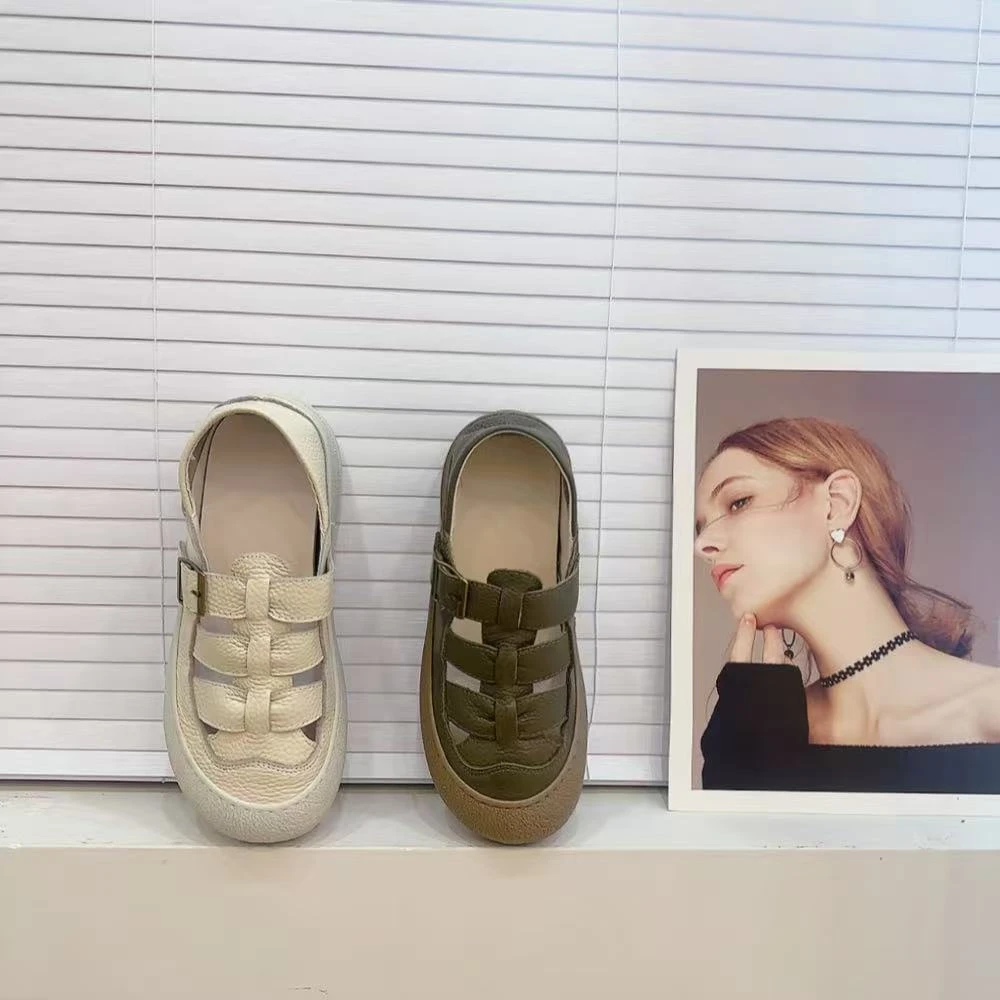 669简约时尚编织面软底凉鞋