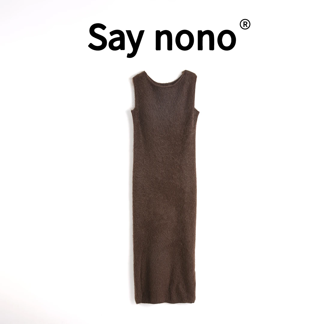 懒猫nono│Saynono 麝牌同缘＿99+1牦牛绒轻奢针织连衣裙/T24221