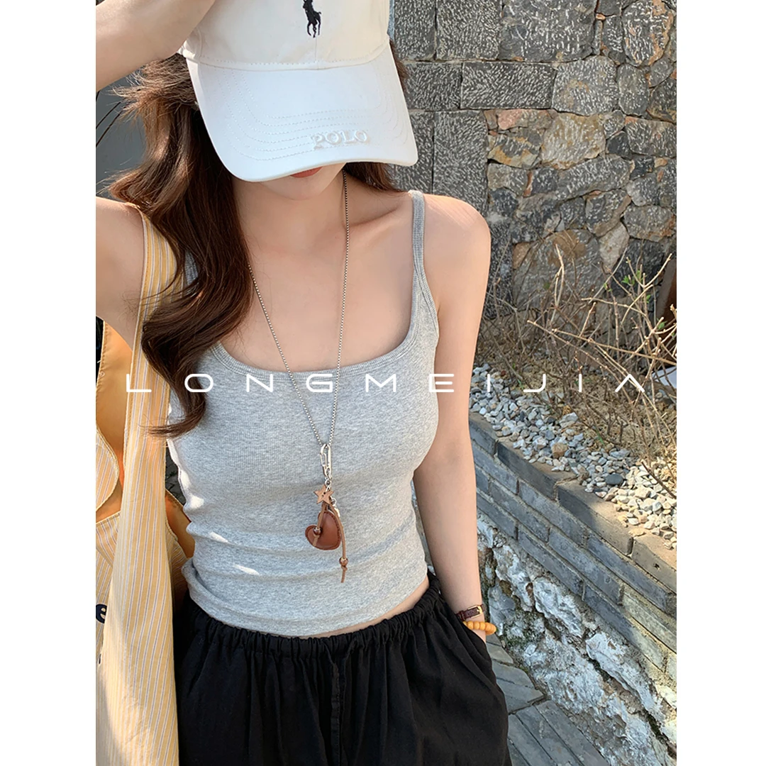 独特绝美无袖小上衣女外穿2025新款带胸垫吊带背心打底内搭