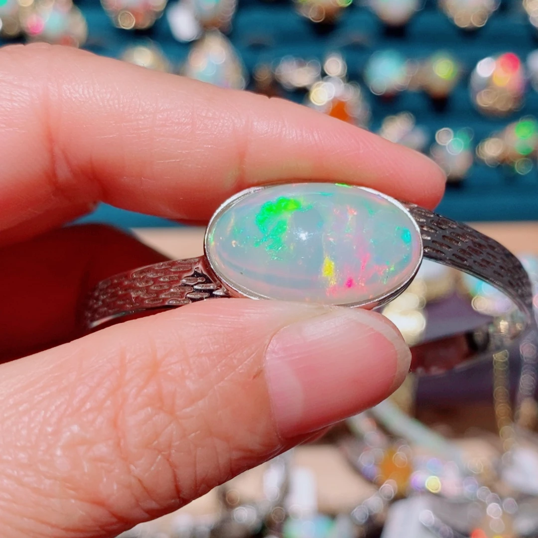 欧泊银S925镶嵌手镯