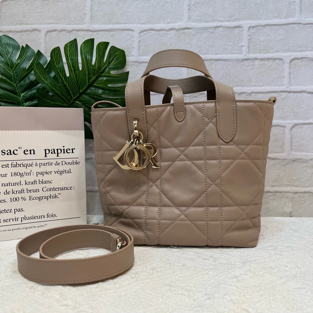 99新 DIOR/迪奥 Toujours土著竖版暖灰褐色 小号 25年