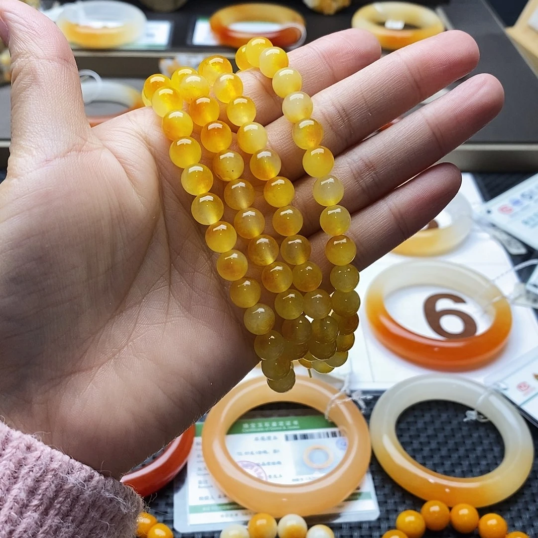 石英质玉（黄龙玉）未镶嵌手镯