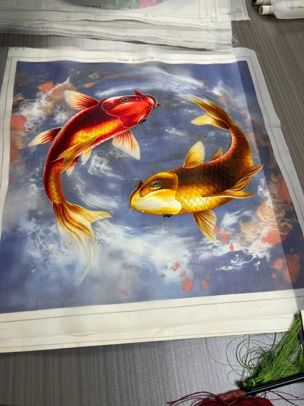 精品金鱼，单面绣苏绣