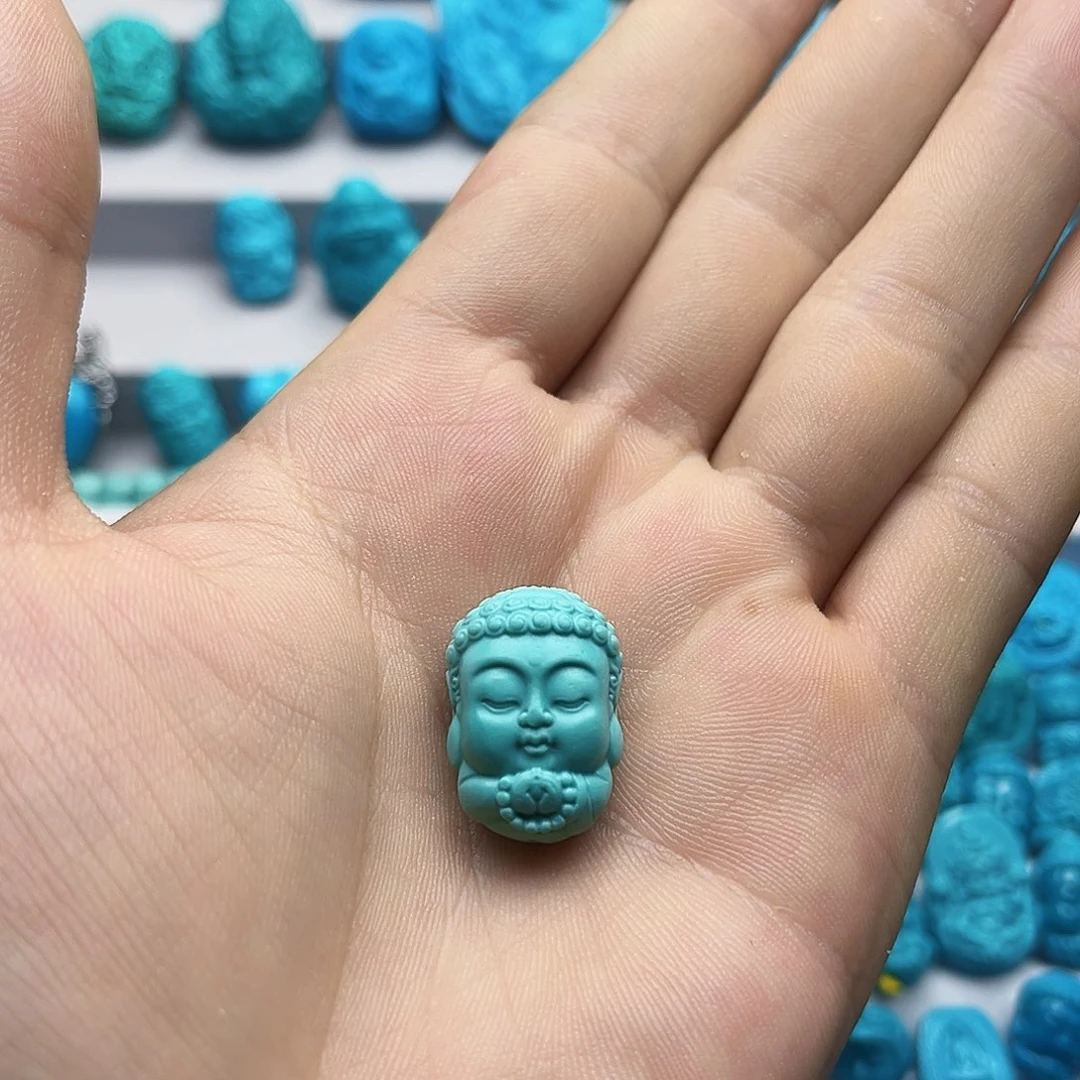 绿松石未镶嵌天然原矿雕刻绿松石