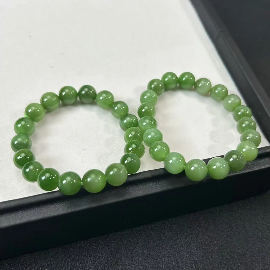 【缺货】和田玉碧玉猫眼手串多样性发一/有瑕 9-10mm JJY0262