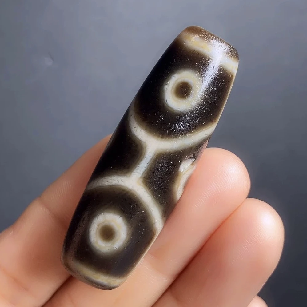 行运老料龟甲六眼天珠天然玛瑙真品项链47x15.1