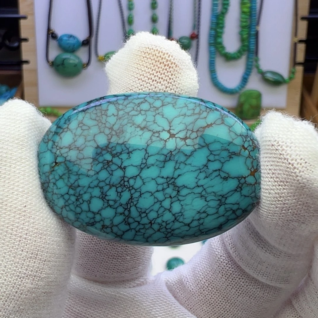 绿松石网花扁珠25.6mm兰