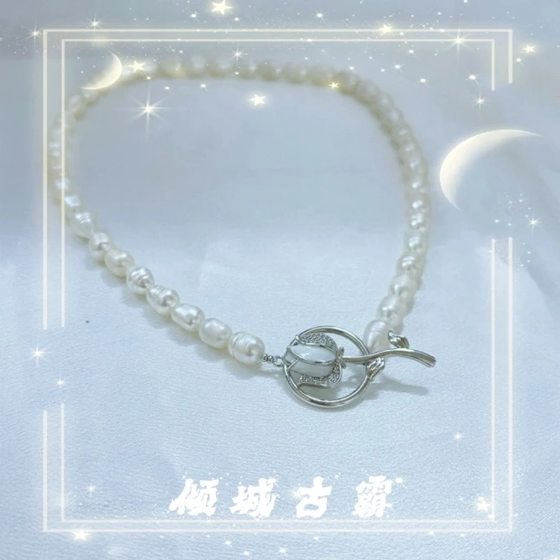 天然珍珠6-7mm白珠微罗异形巴洛克大大郁金香扣气质简约百搭 s008