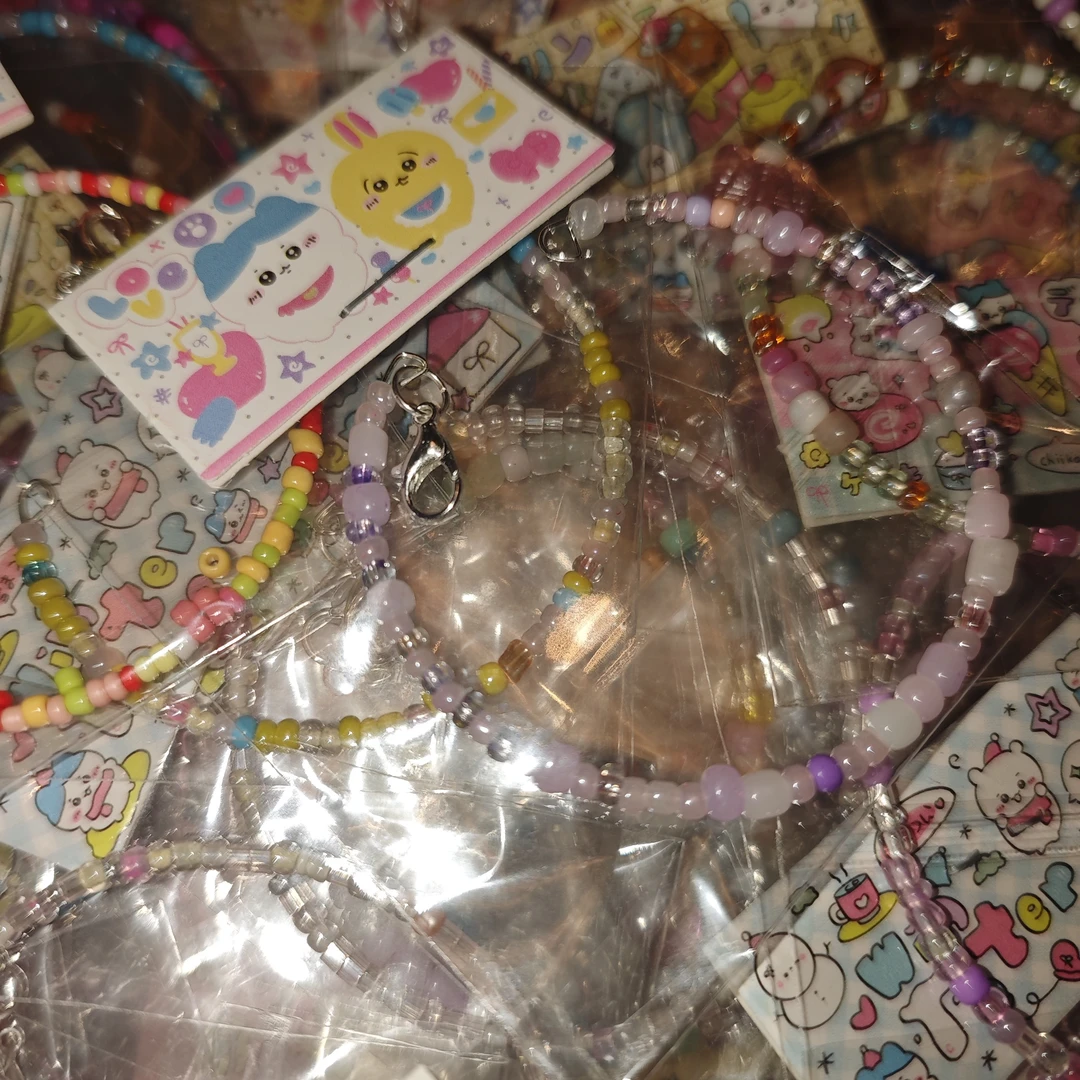 合金树脂项链 【对对碰】手工编织串珠手链