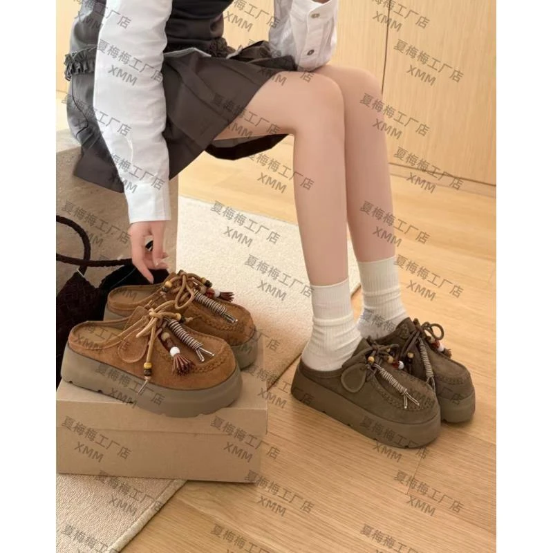 XMM.【勃肯厚底袋鼠拖鞋】时尚百搭潮流秋季韩版休闲复古小众-666-7