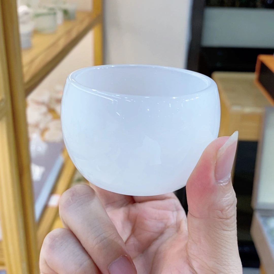 手工艺品琉璃白玉琉璃客杯