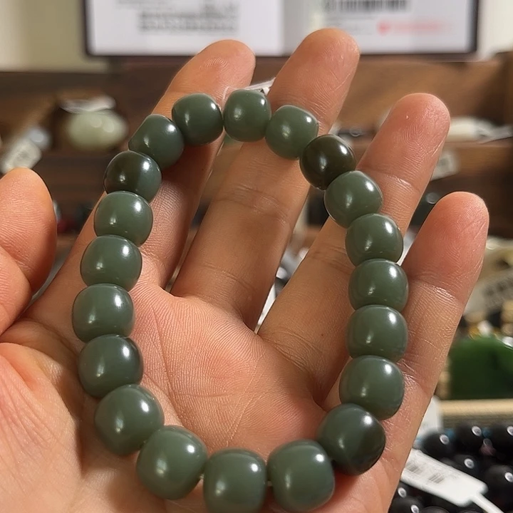 颈饰未镶嵌和田玉新疆和田玉沙枣青卡10✖️11老型珠