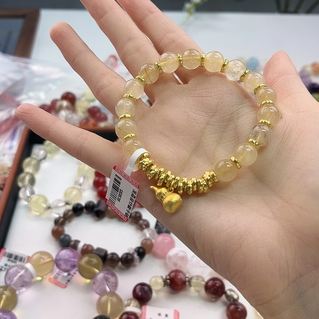 水晶手链未镶嵌金发晶设计款手链