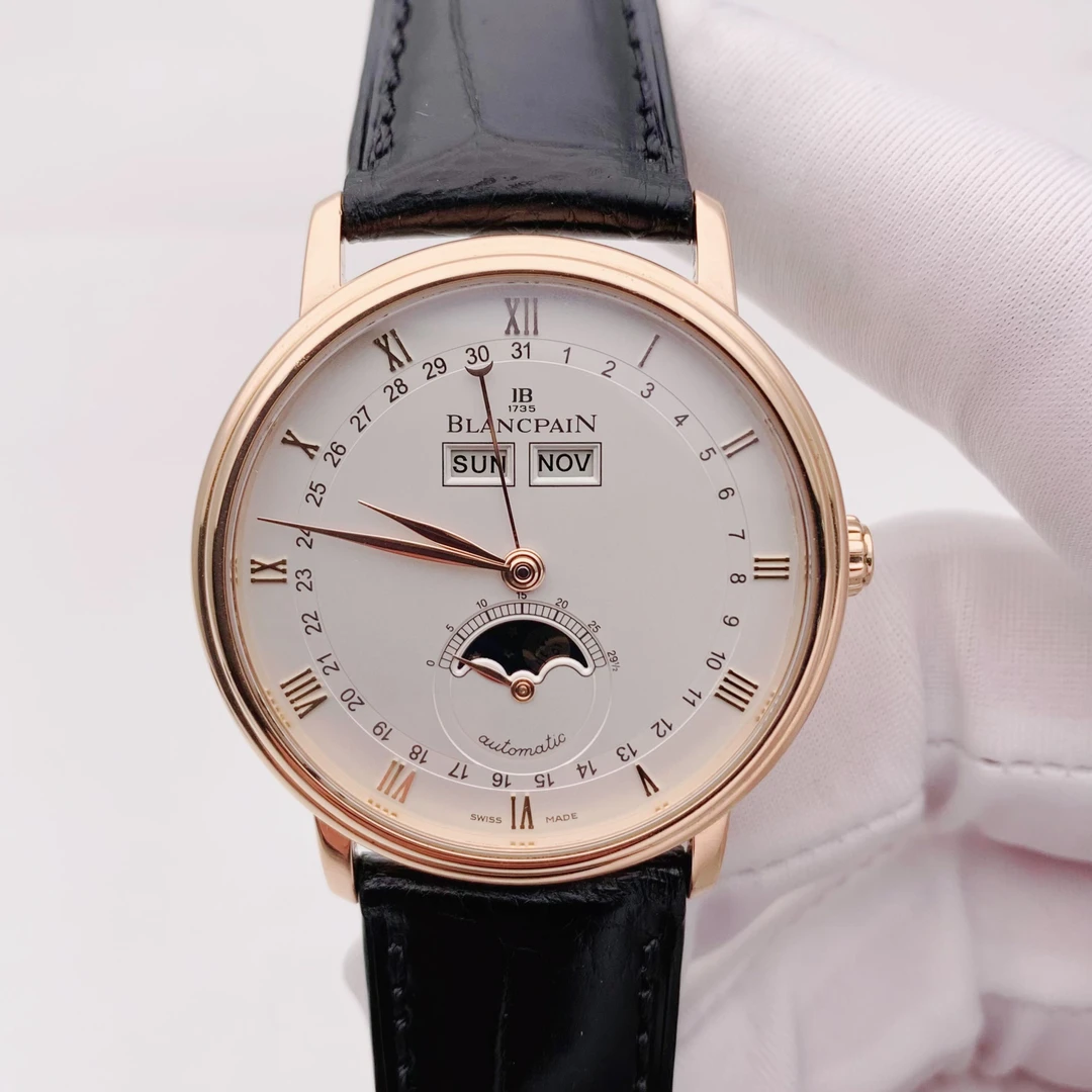 99新  宝珀6263｜38表径白盘｜男士金表｜玫瑰金折叠扣｜工价19万1