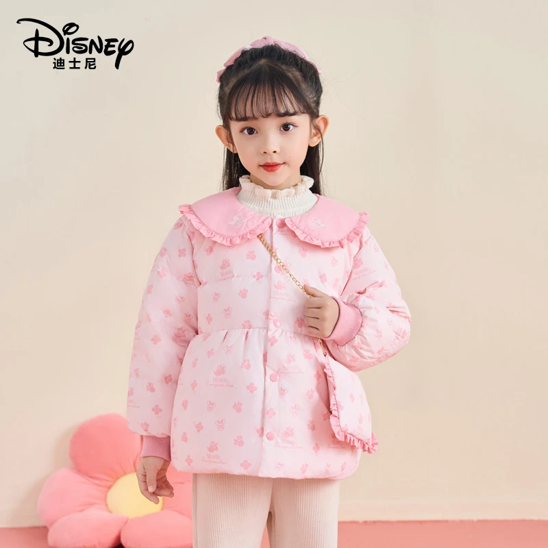 【乐宝清货补贴】迪士尼女宝花边羽绒满印女童保暖外套XPE3SU001
