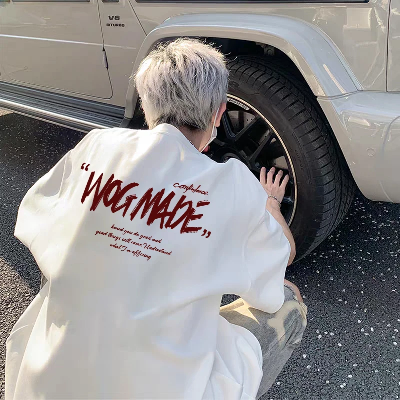 【重磅纯棉】潮牌潮流T恤男港风短袖美式清凉ins潮男痞帅半袖宽松