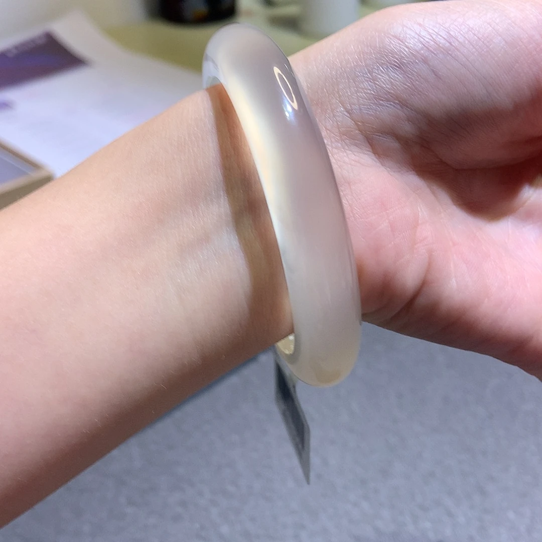 玛瑙/玉髓未镶嵌手镯13 白冰