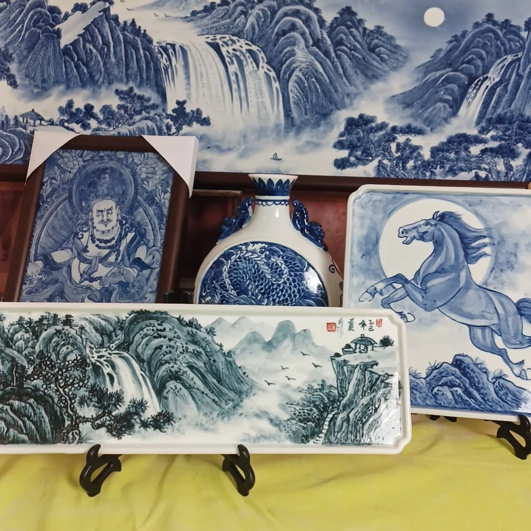 琉璃手工艺品景德镇手绘釉下彩青花