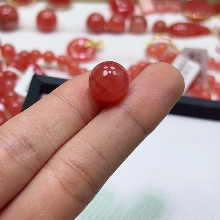菱锰矿（红纹石）未镶嵌手串