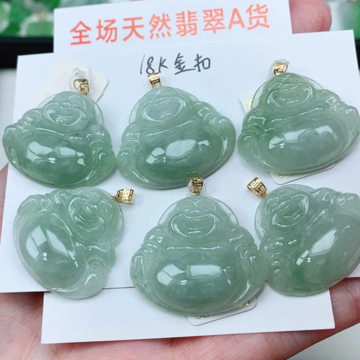 颈饰18K金镶嵌翡翠多样性发其1