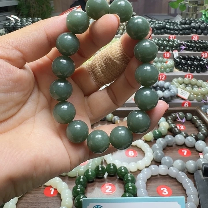 未镶嵌手链和田玉新疆且末蓝卡14