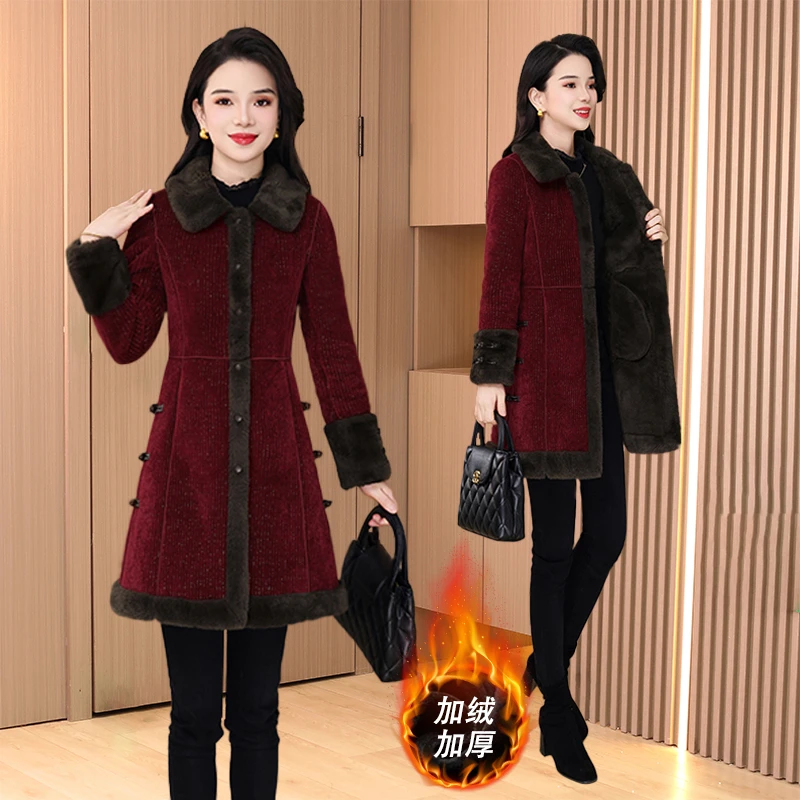 【绒外套】23745梦晚冬季新款优雅气质时尚大气休闲毛呢外套-XZY