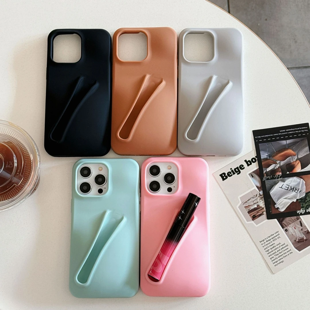 iPhone16海莉同款可放口红苹果14/15手机壳13唇膏12硅胶11保护套