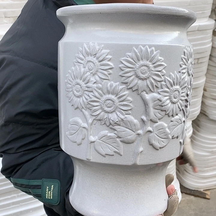 紫砂花盆瑕疵口20高31瑕疵